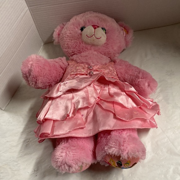 Build a Bear Workshop Pink Disney Princess Bear Pink Sequin Dress Soft Plush - Picture 3 of 9